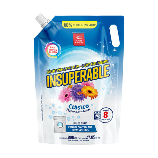 LÍQUIDO PARA LAVAR ROPA INSUPERABLE Clásico - Doypack 800ml