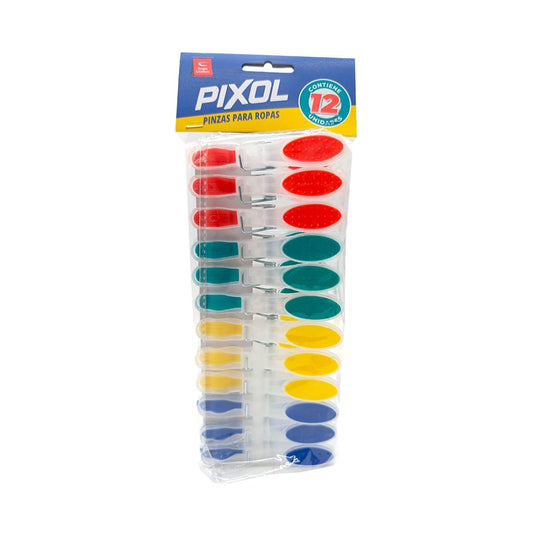 PINZAS P/ROPAS PIXOL Verde - Pack de 12 Unidades